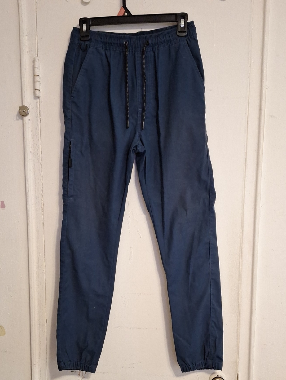 Men's Elastic Waist Navy Jogger Pants with Drawstring